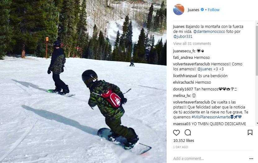 Capture 2. Juanes esquiando 