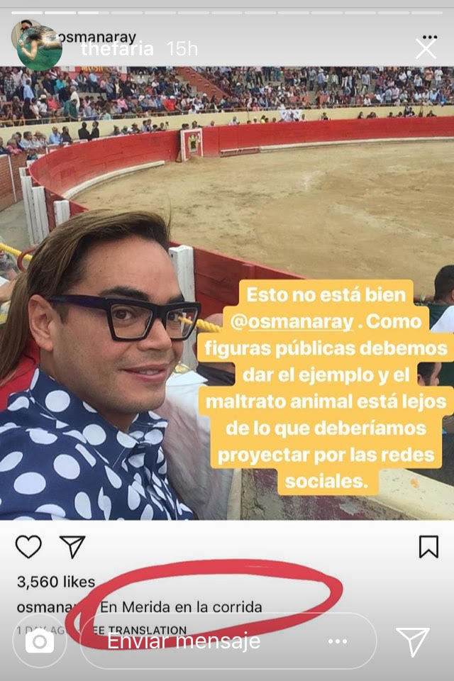 Capture Instagram. María Gabriela de Faria 