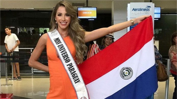 Miss Paraguay en el aeropuerto