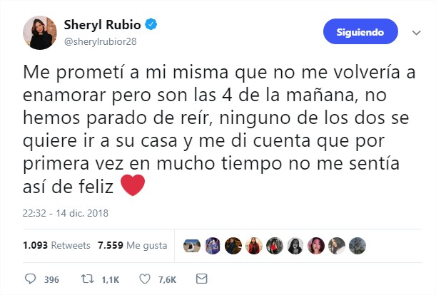 Twitter de Sheryl Rubio