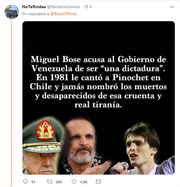 Miguel Bosé envió mensaje a Maduro (+FOTO) - Revista Ronda