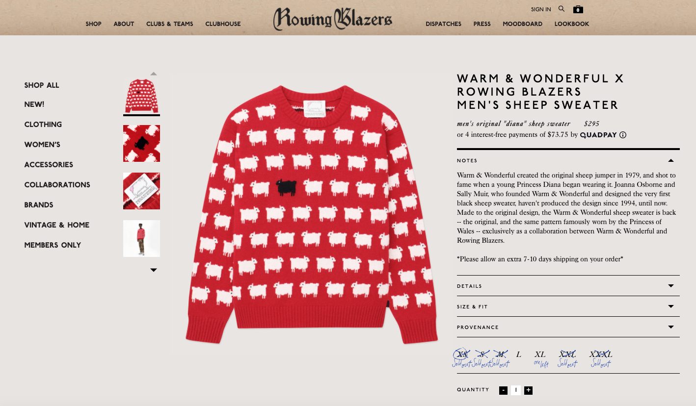 La nueva edición del icono suéter usando por la princesa Diana- Foto Cortesía
