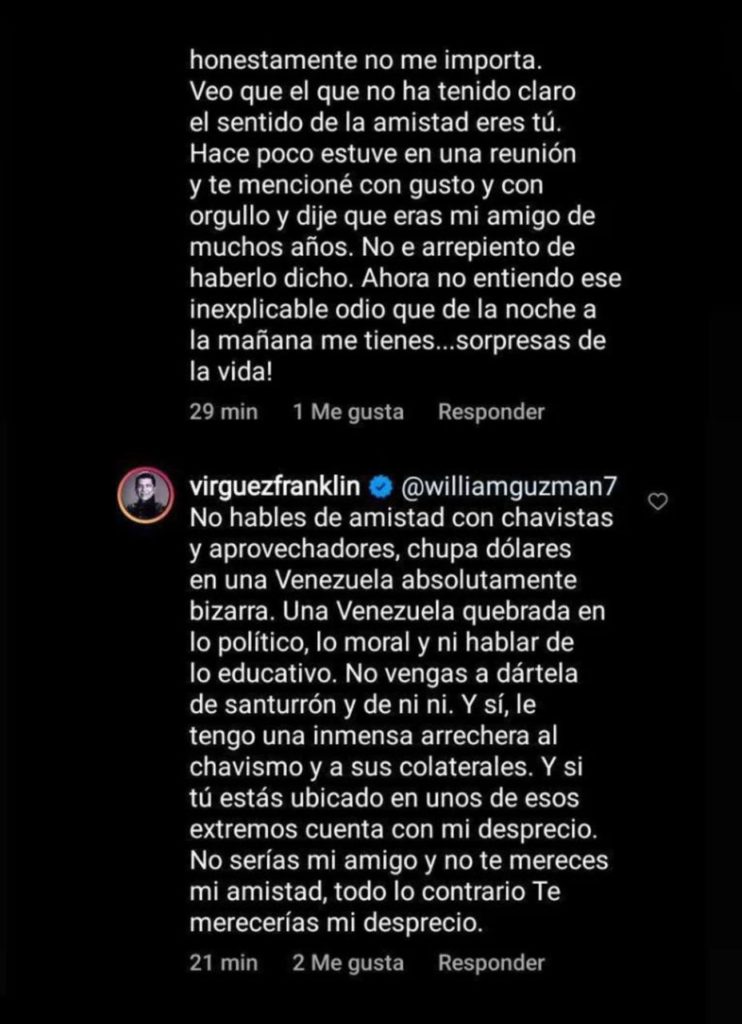 Respuesta de William Guzmán
