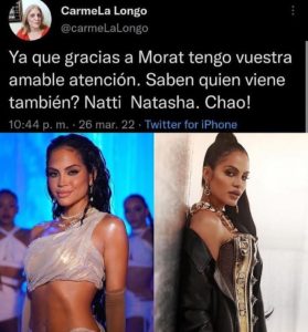 Natti Natasha ique viene a Venezuela