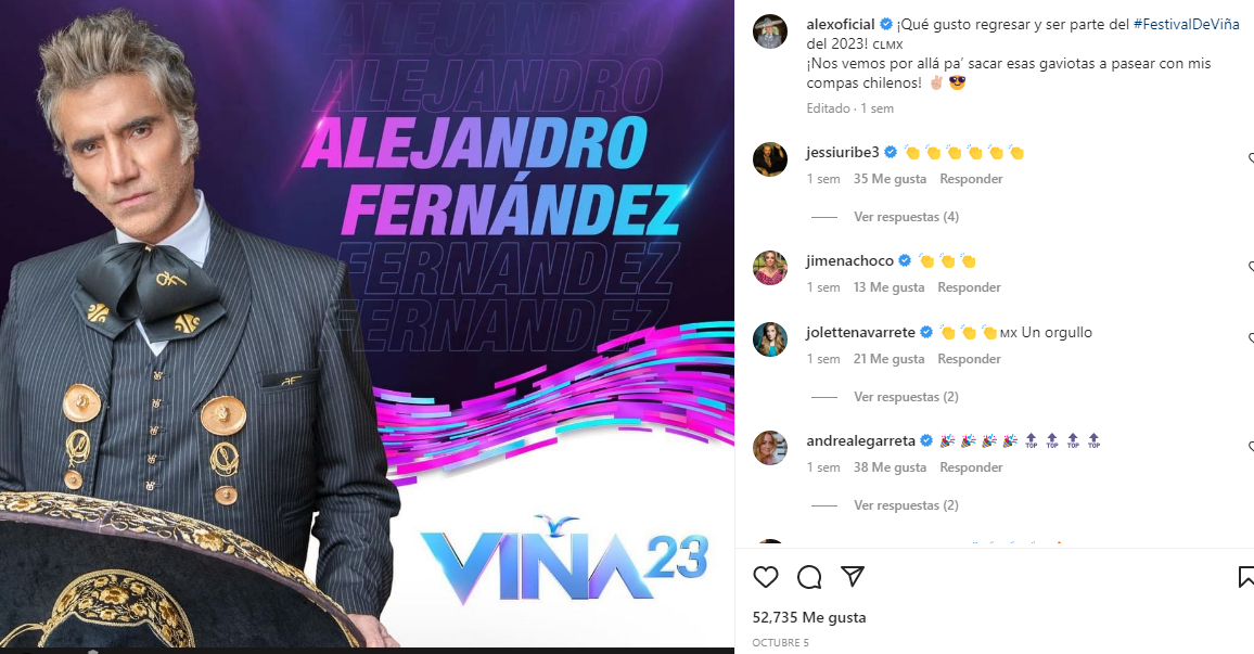 Alejandro Fernández Festival de Viña 2023
