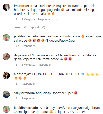 Comentarios Shakira y Manuel Turizo