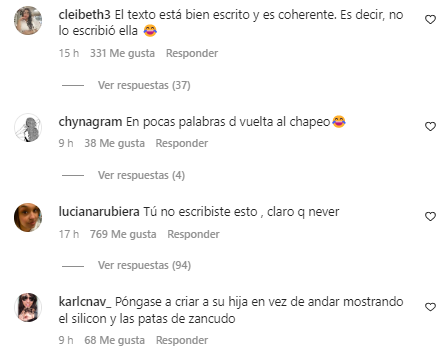 Comentarios Yailín "La Más Viral"