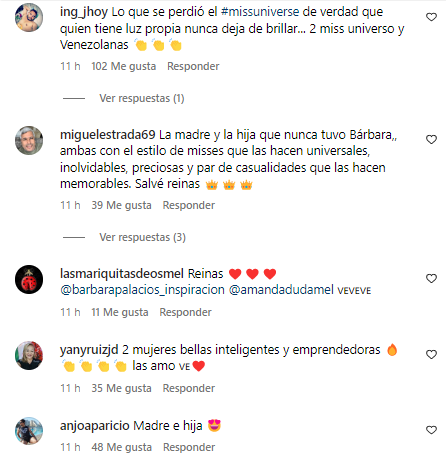 Comentarios Amanda Dudamel y Bárbara Palacios